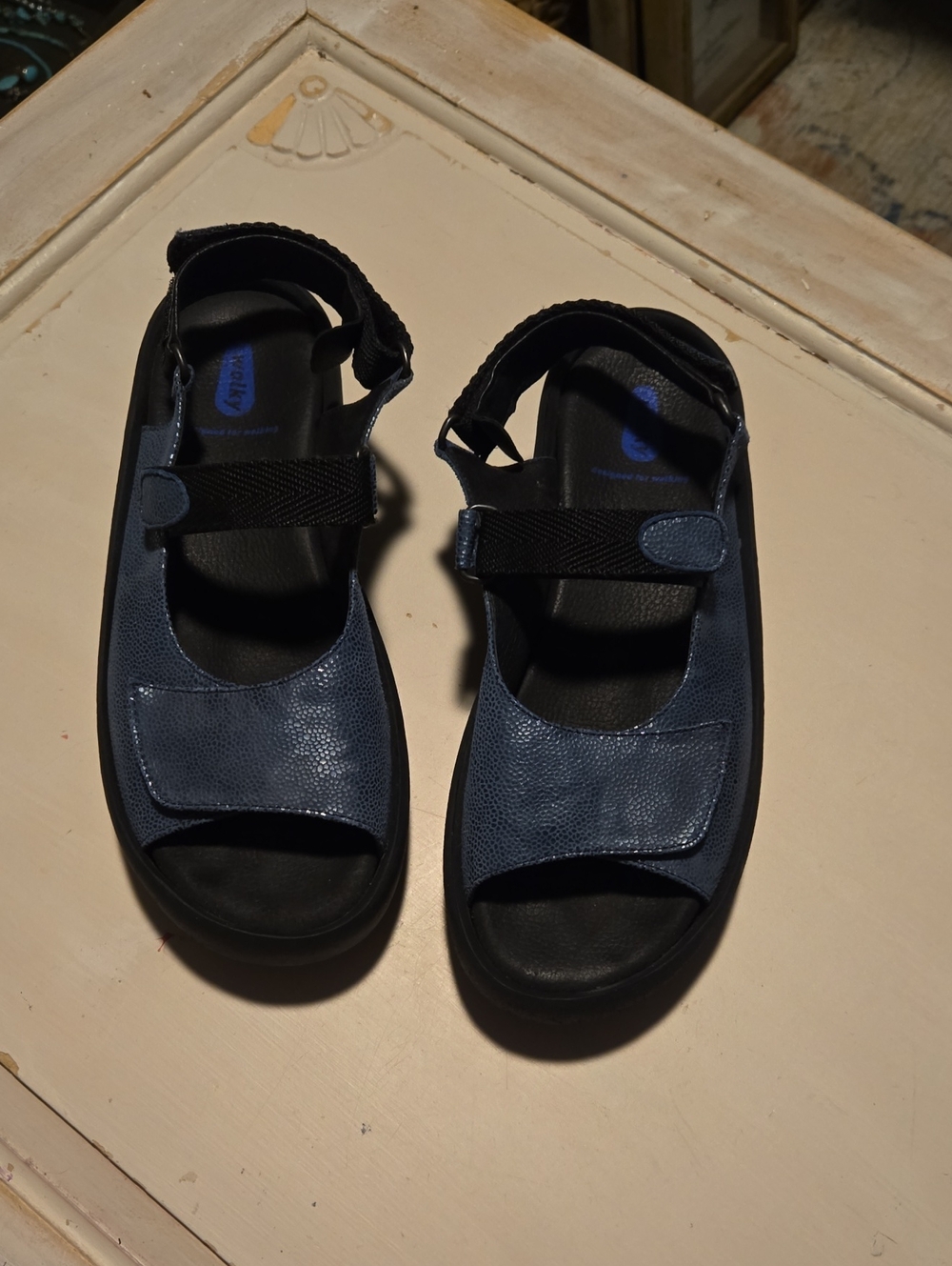 Wolky Jewel Metallic Blue Women's Adjustable Strap Sandals